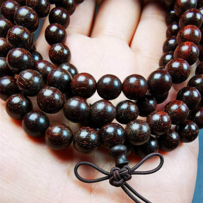9mm Dalbergia Wood Huanghuali Mala,92cm - Tibetan Buddhist mala beads, view 7