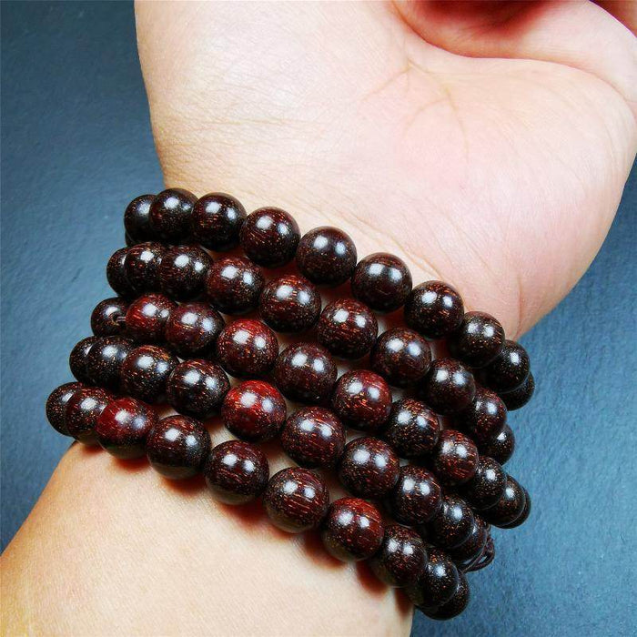 9mm Dalbergia Wood Huanghuali Mala,92cm - Tibetan Buddhist mala beads, view 8