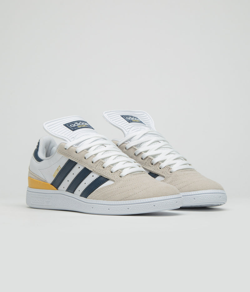 Adidas Busenitz Shoes in Clear Brown and Collegiate Navy / FTWR White