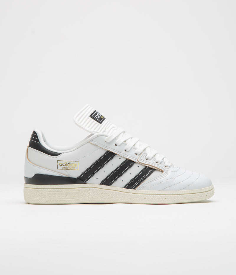 Adidas Busenitz Shoes in Crystal White and Core Black / Off White