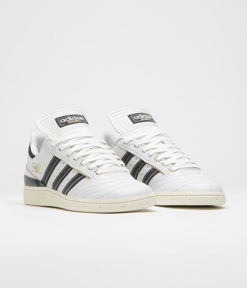 Adidas Busenitz Shoes in Crystal White and Core Black / Off White