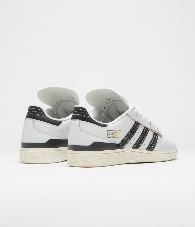 Adidas Busenitz Shoes in Crystal White and Core Black / Off White
