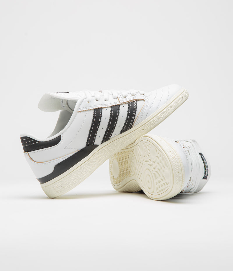 Adidas Busenitz Shoes in Crystal White and Core Black / Off White