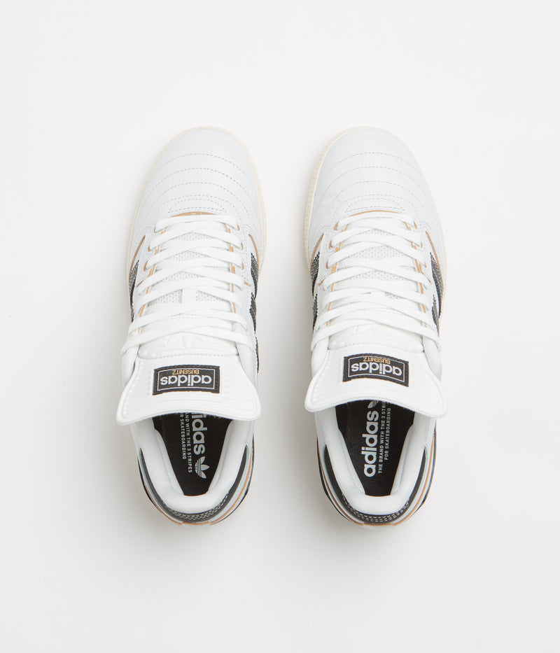 Adidas Busenitz Shoes in Crystal White and Core Black / Off White