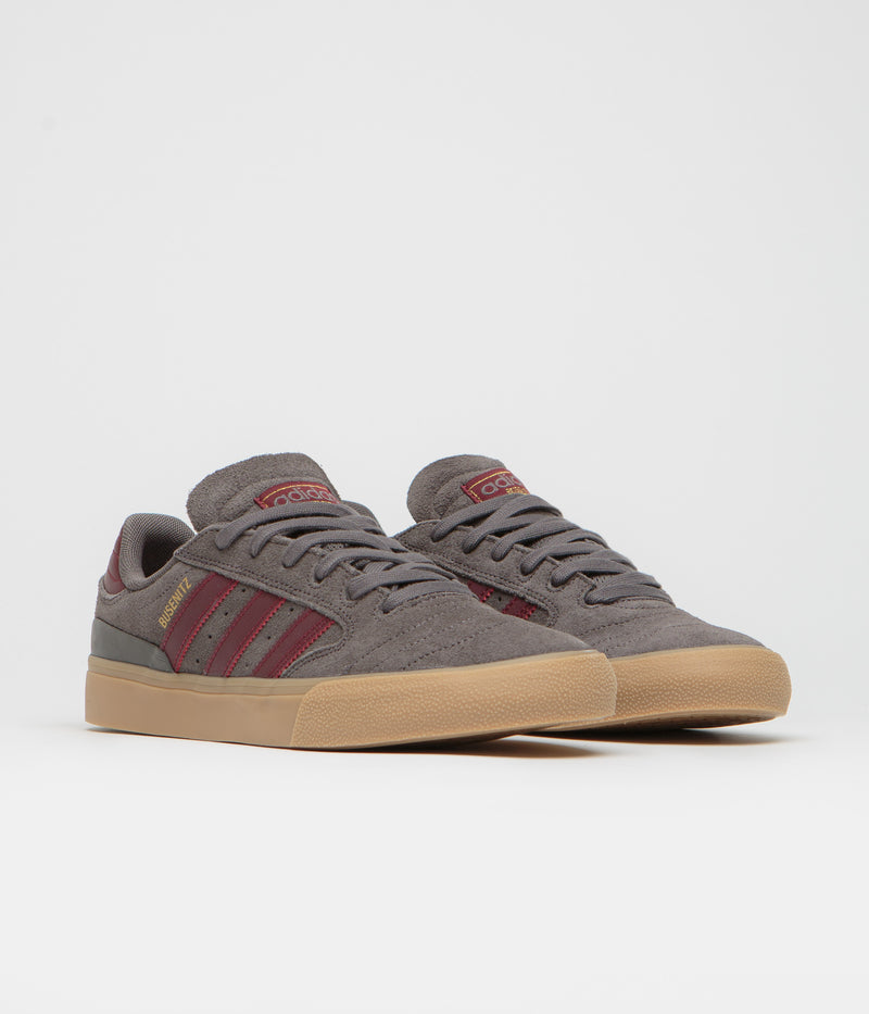 Adidas Busenitz Vulc II Shoes in Charcoal and Shadow Red / Gum4