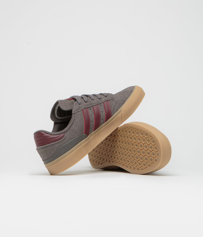 Adidas Busenitz Vulc II Shoes in Charcoal and Shadow Red / Gum4