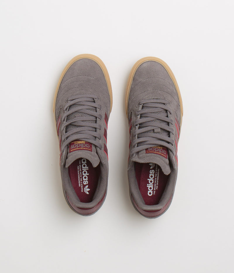Adidas Busenitz Vulc II Shoes in Charcoal and Shadow Red / Gum4
