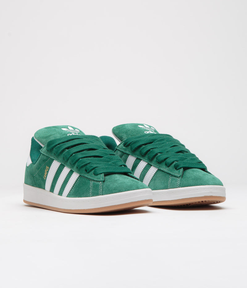 Adidas Campus ADV Shoes in Collegiate Green and FTWR White / Gold Metallic