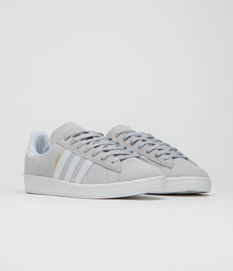 Adidas Campus ADV Shoes in Grey Two and FTWR White / Gold Metallic