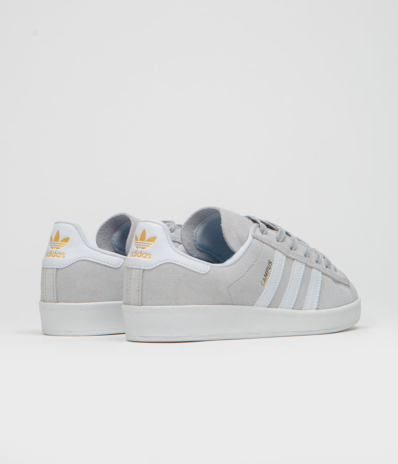 Adidas Campus ADV Shoes in Grey Two and FTWR White / Gold Metallic