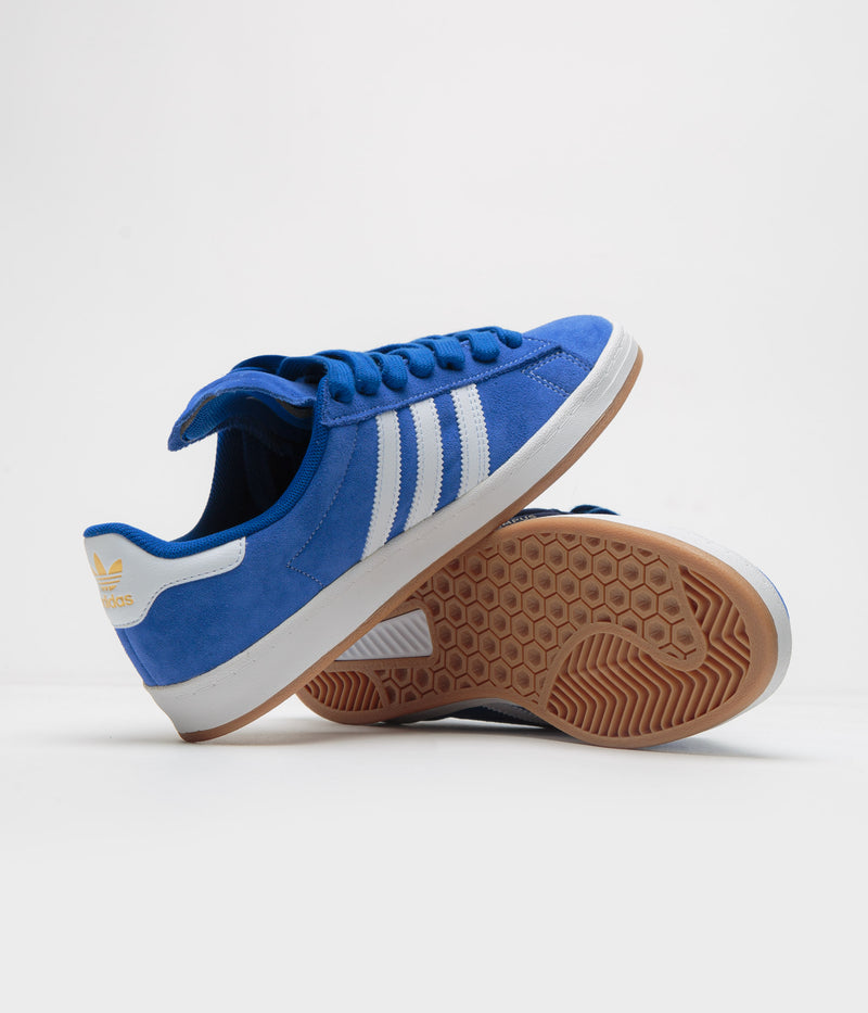 Adidas Campus ADV Shoes in Team Royal Blue and FTWR White / Gold Metallic