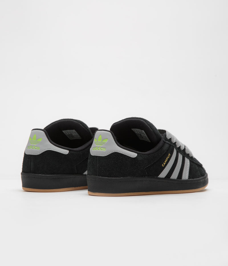 Adidas Campus Shoes in Core Black and Grey Two / Gold Metallic