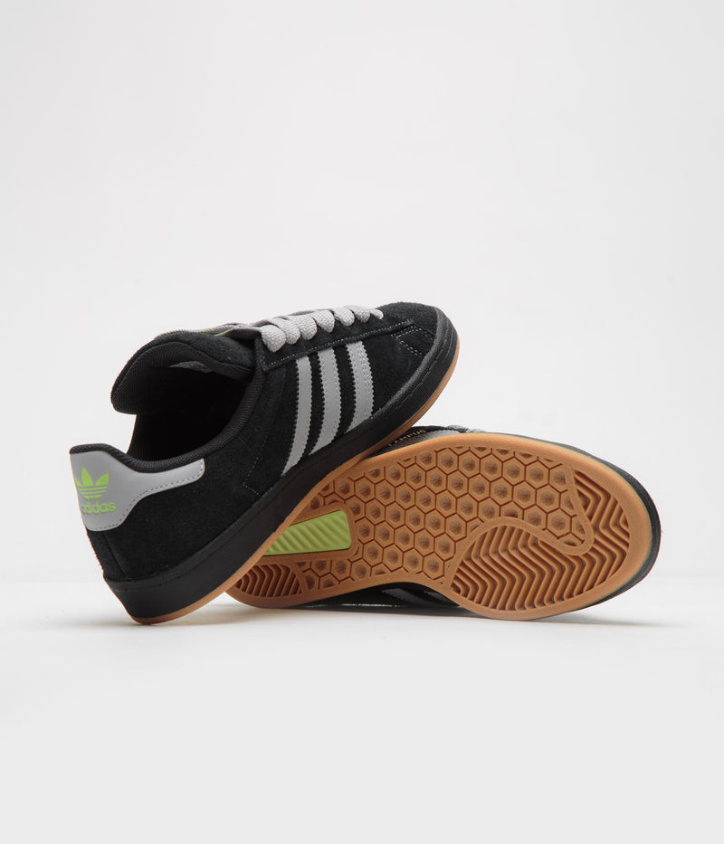 Adidas Campus Shoes in Core Black and Grey Two / Gold Metallic
