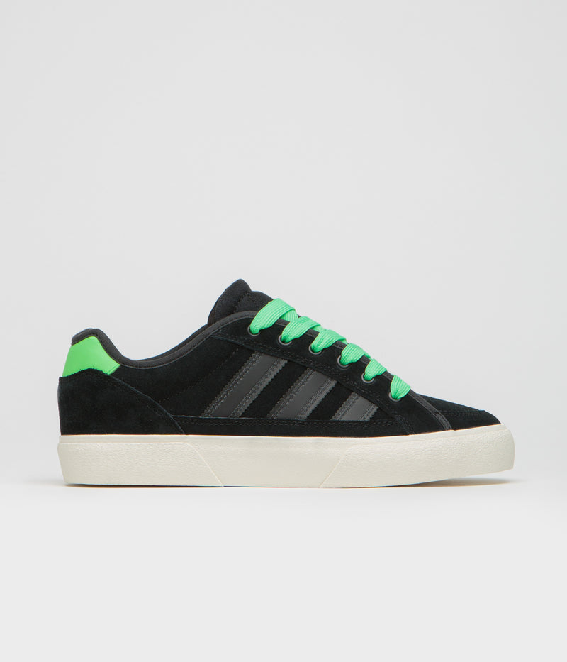 Adidas Court TNS Premiere Shoes in Core Black and Carbon / Lime Burst