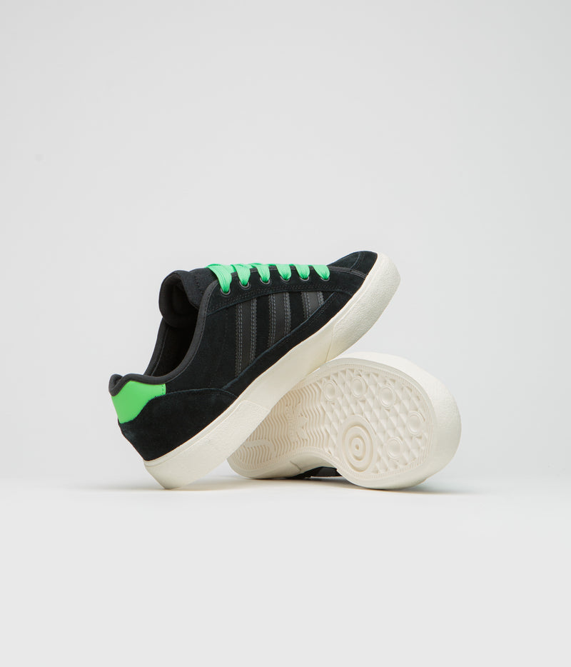 Adidas Court TNS Premiere Shoes in Core Black and Carbon / Lime Burst