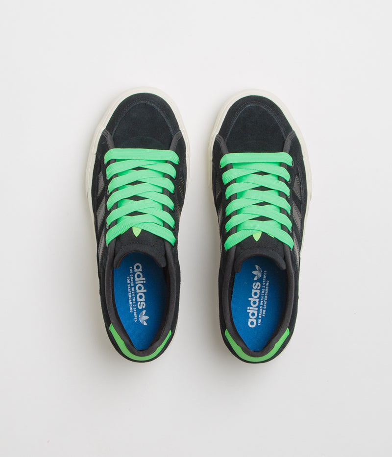 Adidas Court TNS Premiere Shoes in Core Black and Carbon / Lime Burst