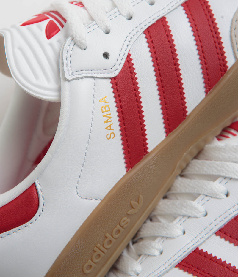 Adidas Puig Samba Shoes in FTWR White and Better Scarlet / Gum4