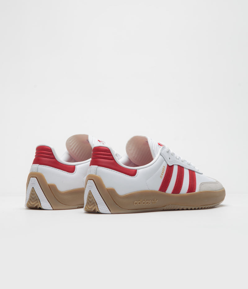 Adidas Puig Samba Shoes in FTWR White and Better Scarlet / Gum4
