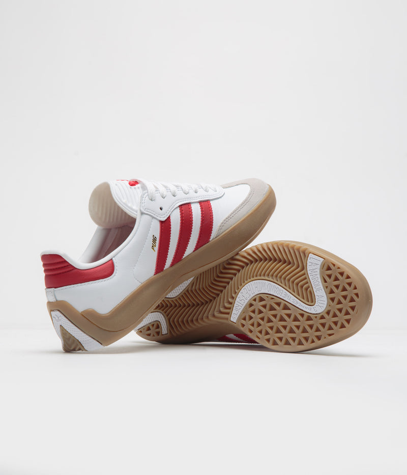 Adidas Puig Samba Shoes in FTWR White and Better Scarlet / Gum4
