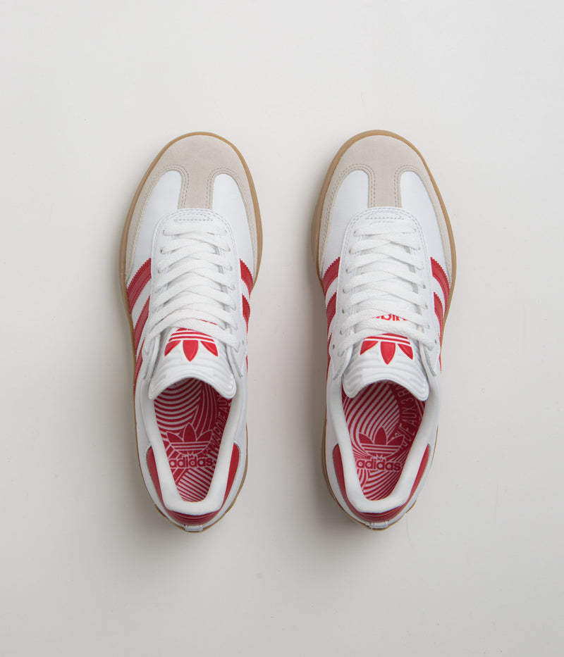 Adidas Puig Samba Shoes in FTWR White and Better Scarlet / Gum4