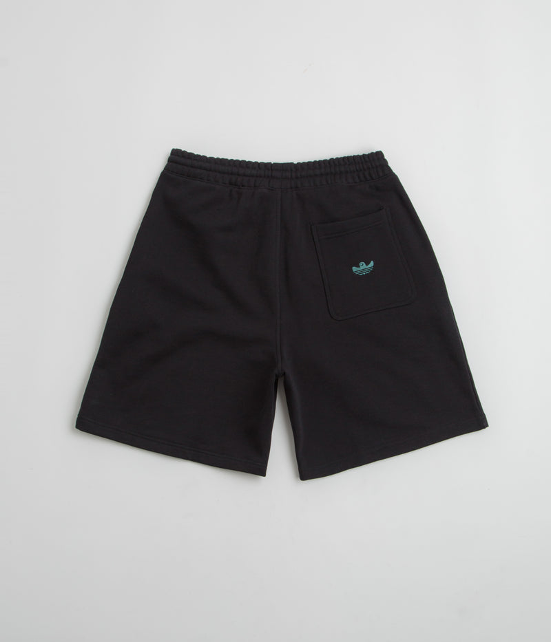 Adidas Shmoofoil Heavyweight Shorts in Black and Preloved Teal