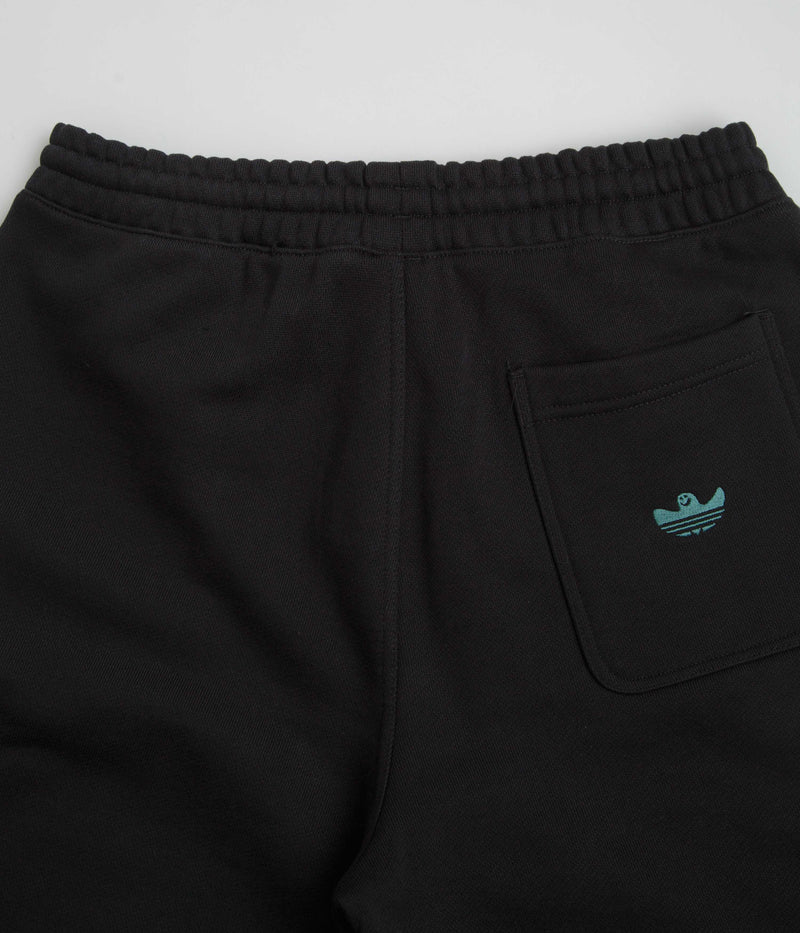 Adidas Shmoofoil Heavyweight Shorts in Black and Preloved Teal