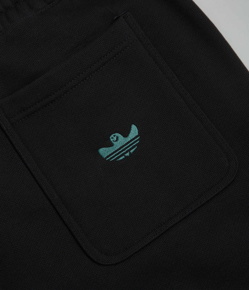 Adidas Shmoofoil Heavyweight Shorts in Black and Preloved Teal