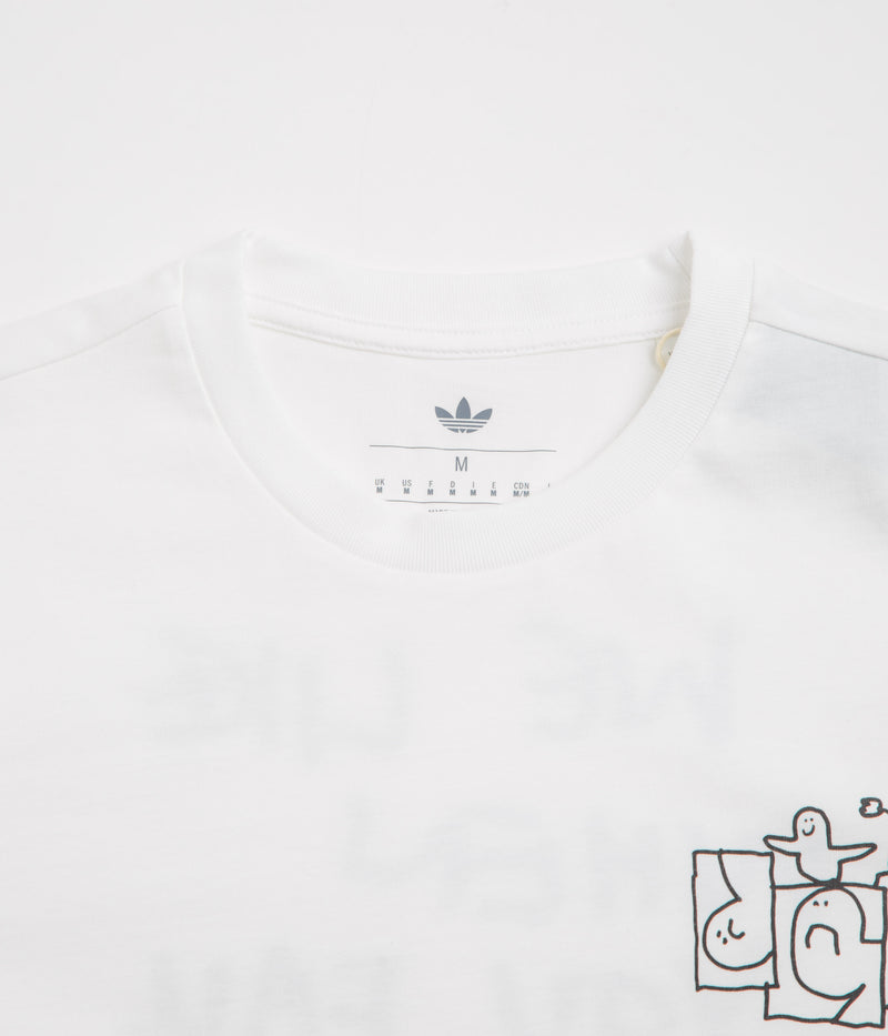 Adidas Shmoofoil Stairs T-Shirt in White and Black