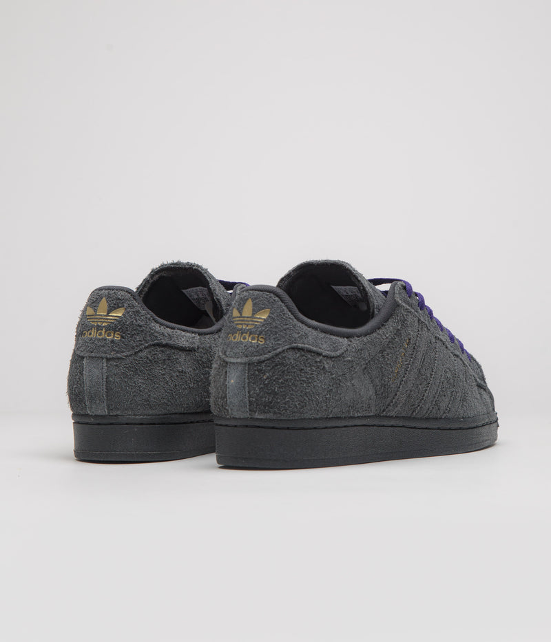 Adidas Superstar ADV Shoes in Carbon and Carbon / Collegiate Purple