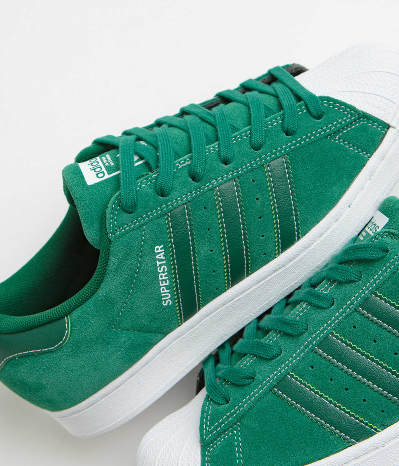 Adidas Superstar ADV Shoes in Collegiate Green and FTWR White / Collegiate Green
