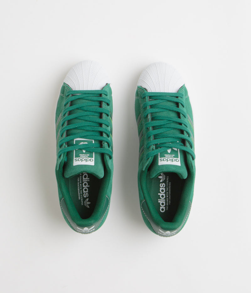 Adidas Superstar ADV Shoes in Collegiate Green and FTWR White / Collegiate Green