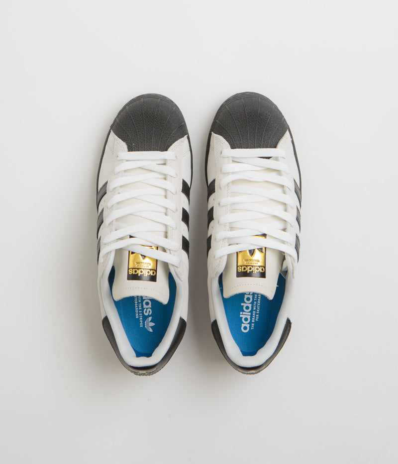 Adidas Superstar ADV Shoes in Crystal White and Core Black / FTWR White