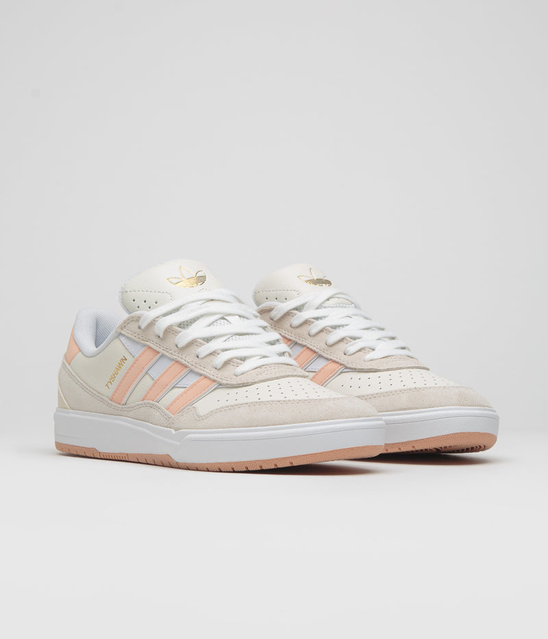 Adidas Tyshawn II Shoes in Wonder White and Powder Coral / Off White