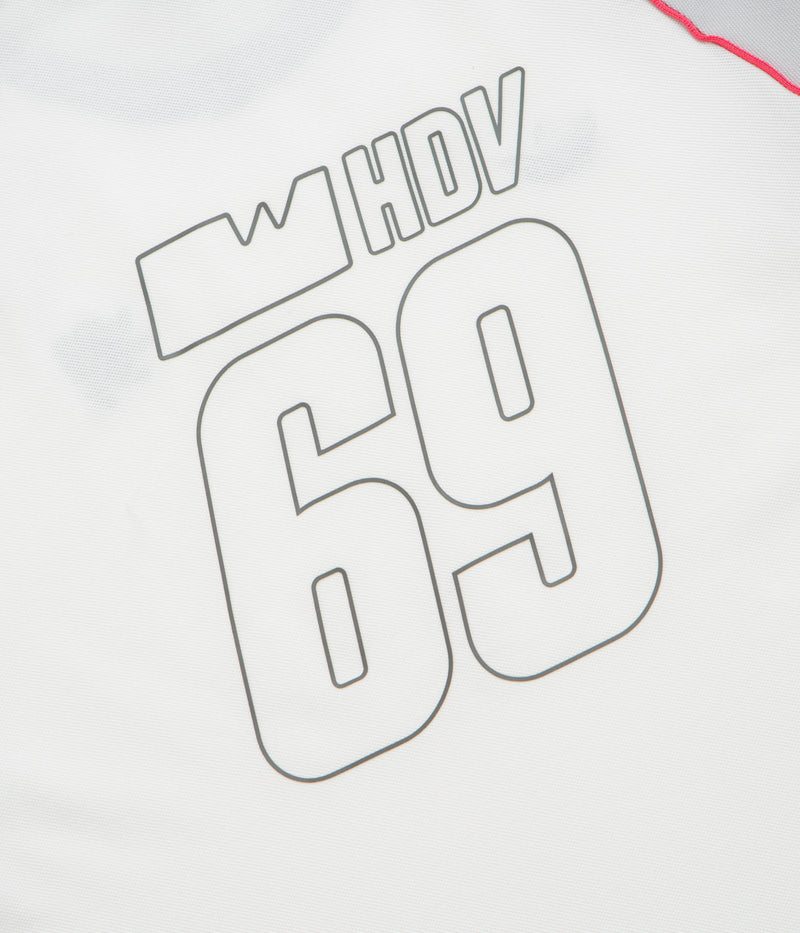 Adidas x Wall Street x Olympique Lyonnais Jersey in White and Solid Grey / Active Pink