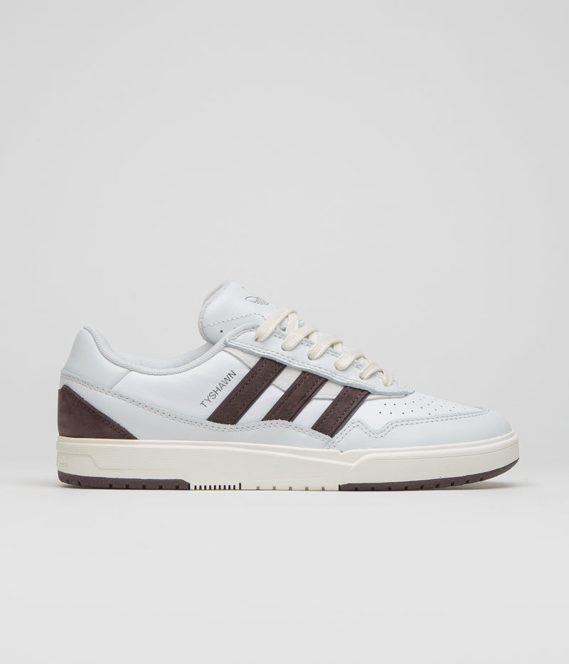 Adidas x Zach Saraceno Tyshawn II Shoes in Crystal White and Shadow Brown / Off White