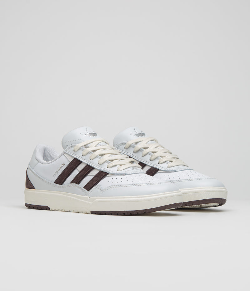 Adidas x Zach Saraceno Tyshawn II Shoes in Crystal White and Shadow Brown / Off White