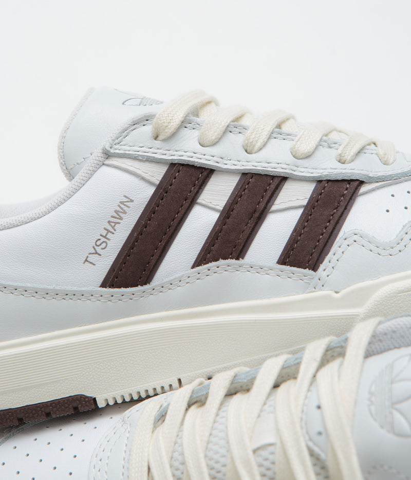 Adidas x Zach Saraceno Tyshawn II Shoes in Crystal White and Shadow Brown / Off White