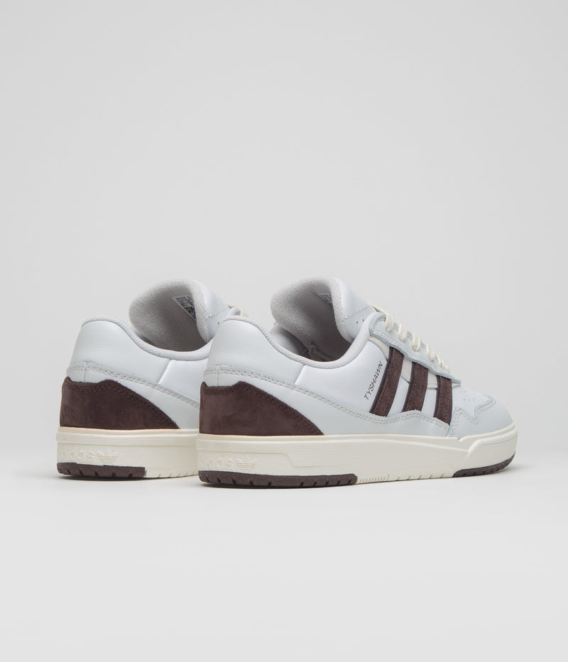 Adidas x Zach Saraceno Tyshawn II Shoes in Crystal White and Shadow Brown / Off White