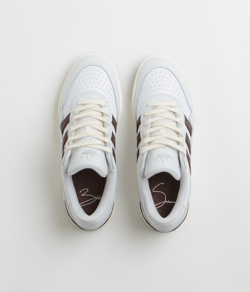 Adidas x Zach Saraceno Tyshawn II Shoes in Crystal White and Shadow Brown / Off White