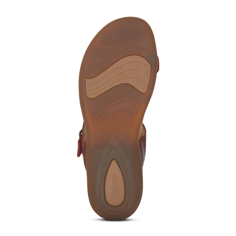 Aetrex Selena Sandal (Women) - Red Sandal - Thong - The Heel Shoe Fitters