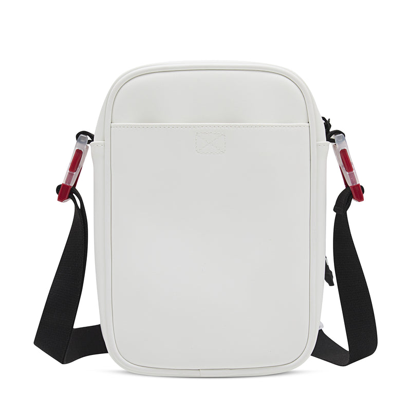 Air Jordan Festival bag in white with two side straps and top zipper panel