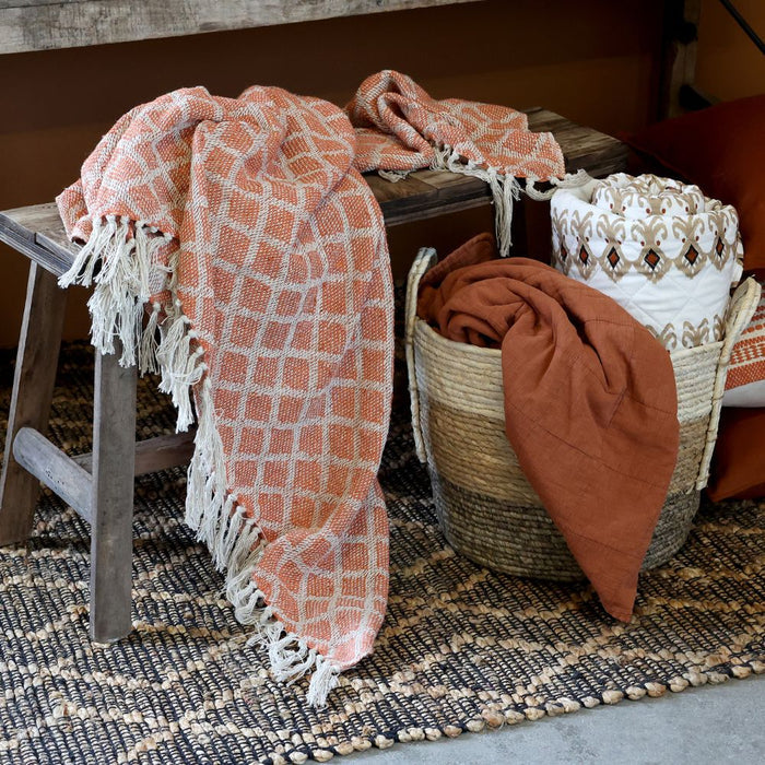Aix Terracotta Geo Throw
