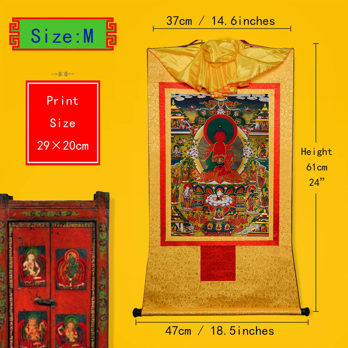 Amidabha Pure Land - Tibetan thangka painting, view 5