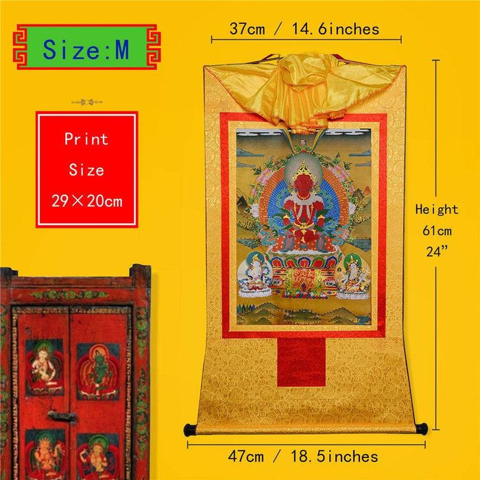 Amitayus-Buddha Of Infinite Life - Tibetan thangka painting, view 6