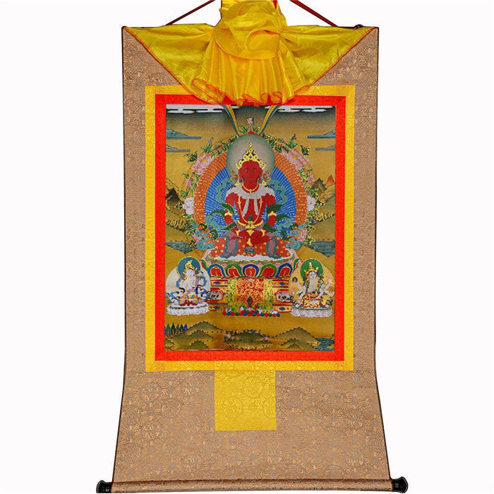 Amitayus-Buddha Of Infinite Life - Tibetan thangka painting, view 8
