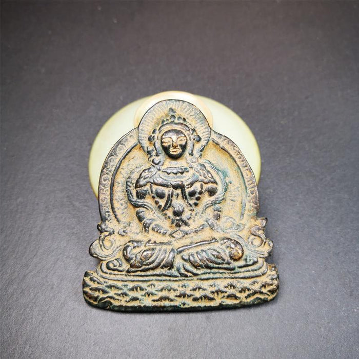 Amitayus Statue 3.1" - Tibetan Buddhist statue, front view