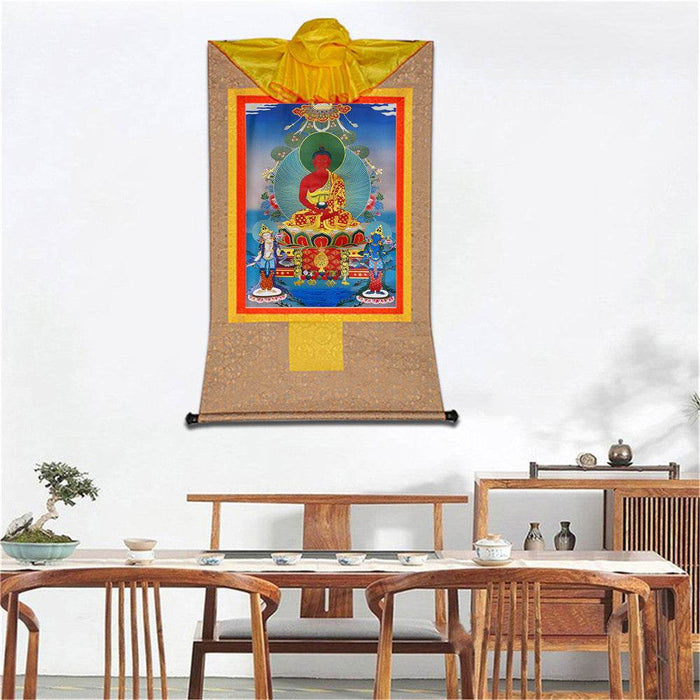 Amitayus,Amida,Amitabha - Tibetan thangka painting, view 8