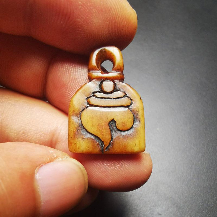 Amulet,Conch Pendant, Bead Counter Clip Pendant 1.0"×.0.7" - Tibetan Buddhist amulet, view 5