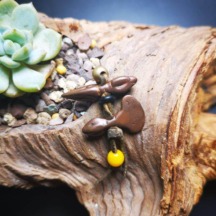 Amulet,Mini Kartika knife of the dakinis and Kila Dorje Phurba - Tibetan Buddhist amulet, detailed view