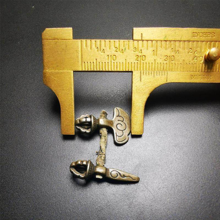 Amulet,Mini Phurba and Kartika knife of the dakinis - Tibetan Buddhist amulet, view 4
